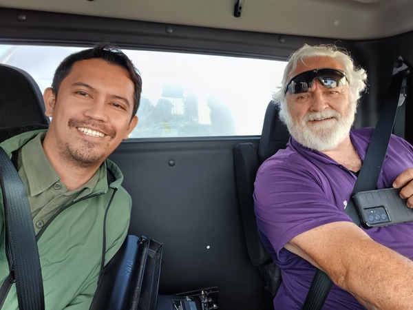 With the driver